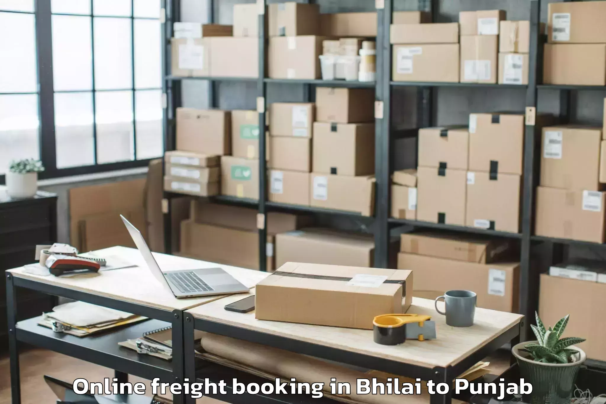 Trusted Bhilai to Mukerian Online Freight Booking